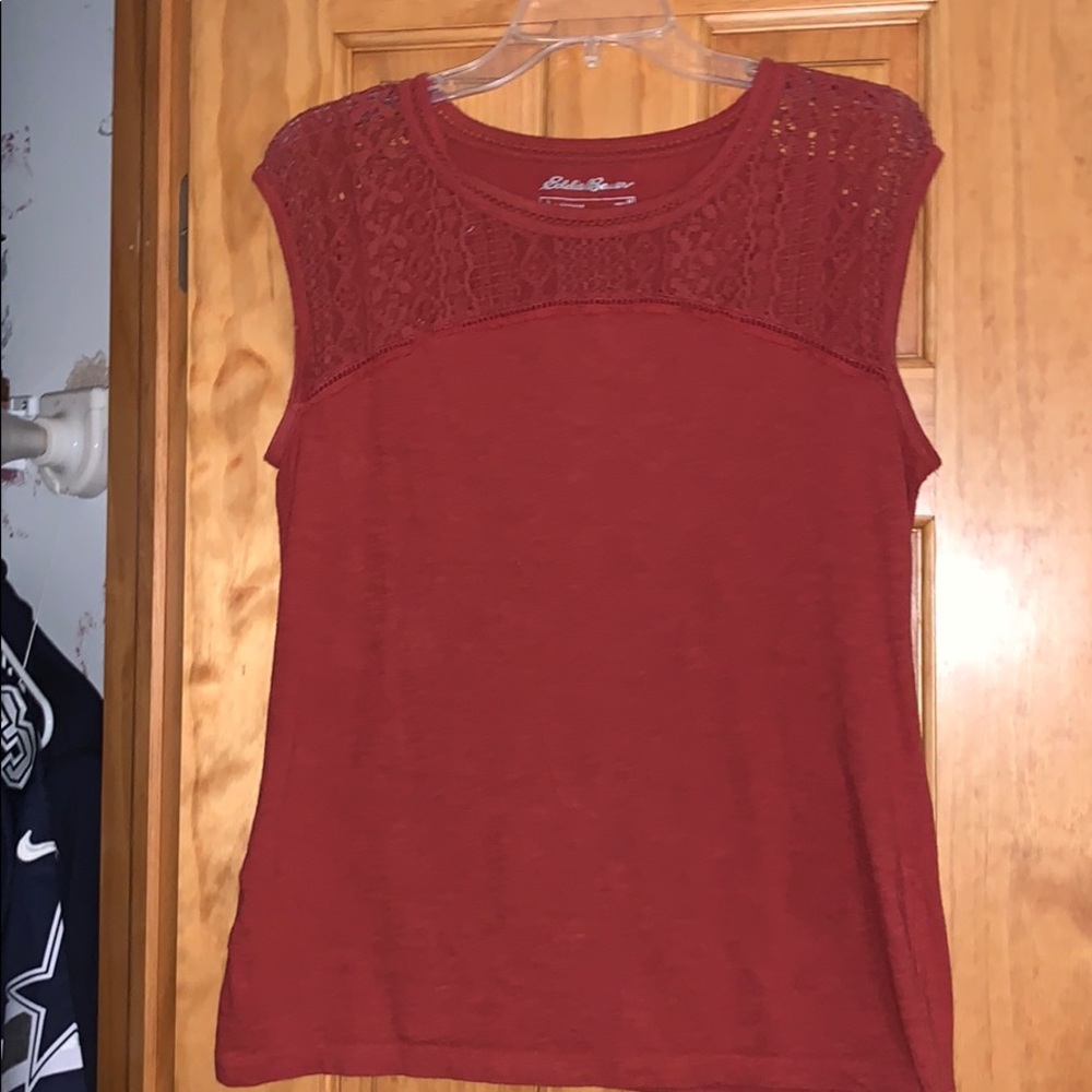 Burnt orange Eddie Bauer shirt